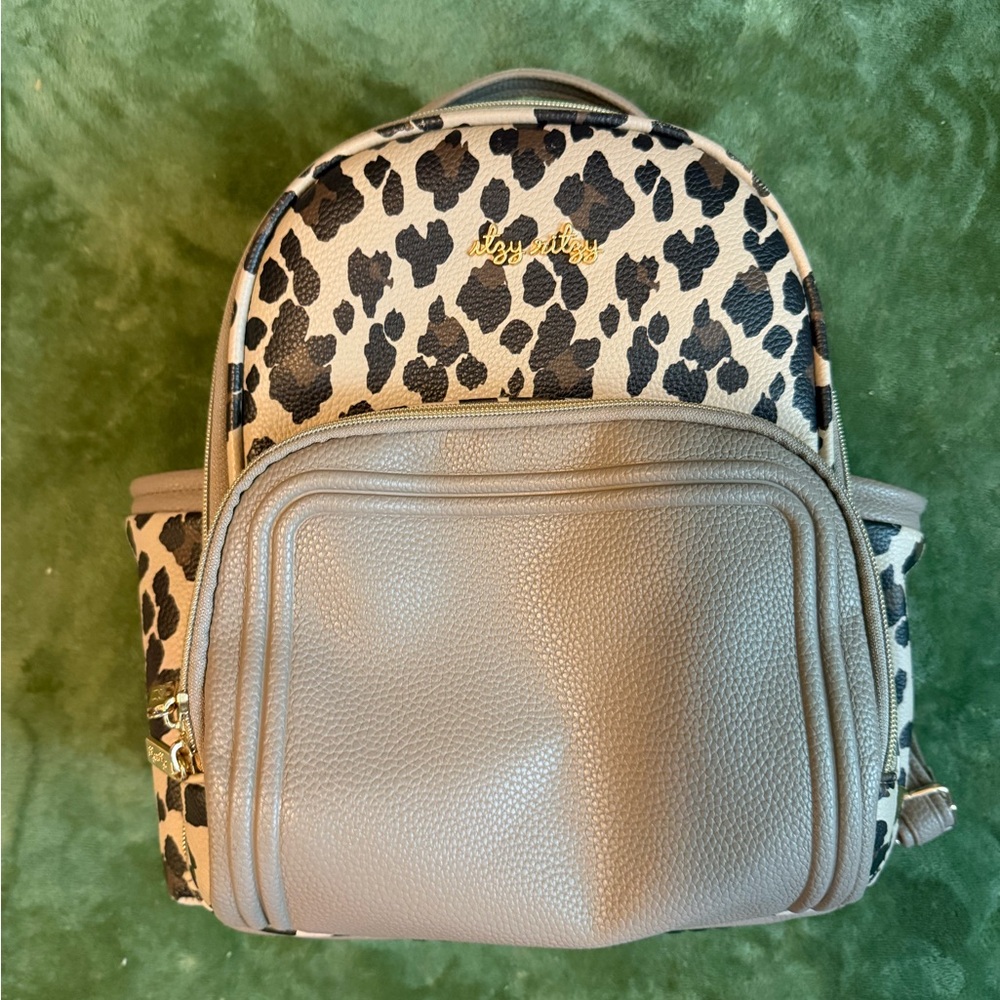 Itzy Ritzy Mini Leopard Plus Diaper Bag Backpack
